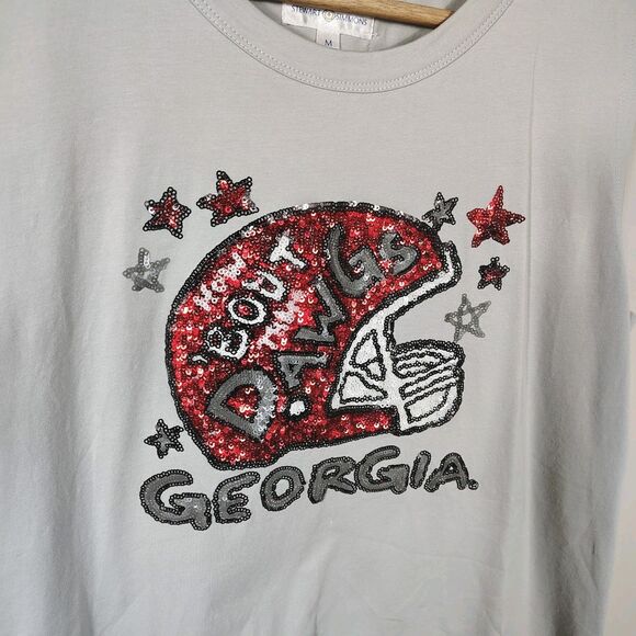 Stewart Simmons Georgia Bulldogs Sequin Helmet Tank Top Medium UGA Dawgs Gameday - Picture 5 of 10